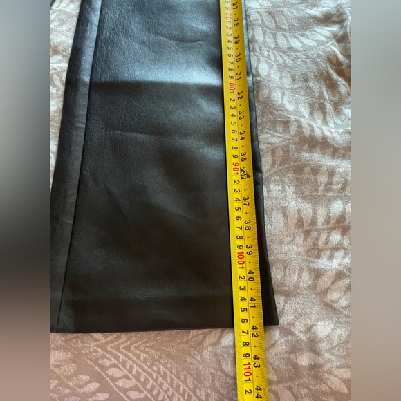 NWT Babaton Publish Black Faux Leather Wide Leg Pants - Picture 4 of 8